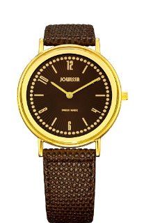 Jowissa Womens J4.013.M Nuoro Gold PVD Slim Brown Leather Watch 