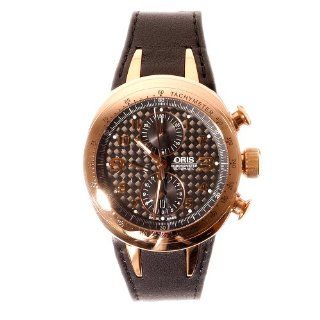 Oris Mens 680 7601 6084LS 18K Gold TT3 Chronometer Black Dial Watch 