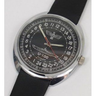 Mechanical watch 24 hr German Submarine U 100 (#0480 