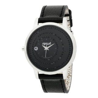 Rip Curl Womens A2341G BLK Riviera Black Leather Watch Watches 