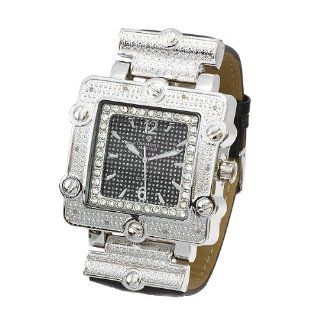   /Techno Bling Big Face Genuine Diamond Watch Watches 