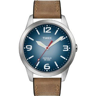 Timex Mens T2N631 Weekender Classic Casual Brown Leather Strap Watch 