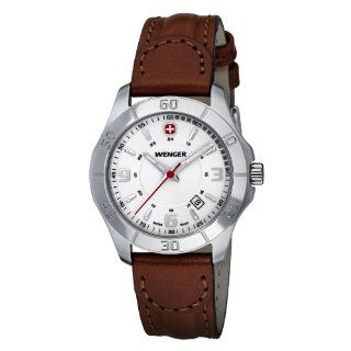 Wenger Womens 70490 Alpine White Dial Brown Leather Watch Watches 
