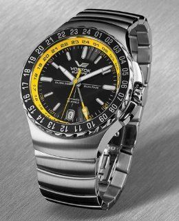 Vostok Europe Automatic TU 144 GMT Black Yellow Watch 0485076B 