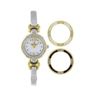 Bulova Womens 98X105 Swarovski Crystal Interchangeable Bezel Watch 
