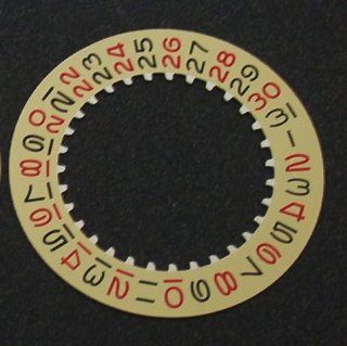 Date Disc for Rolex Submariner 3035 Champ/red/blk Part Watches 