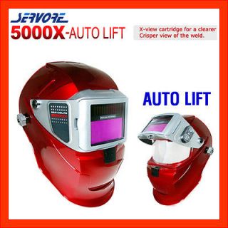   New Servore Auto Lift & Auto Darkening Welding Helmet 5000X SLIDE(Red