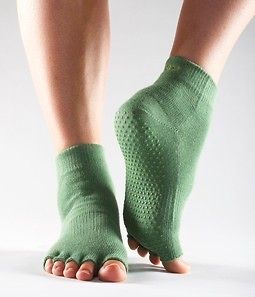 TOESOX Toe Sox Yoga Pilates Sock UNDYED w GRIPS 1/2 TOE 