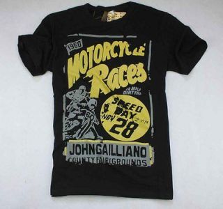 1265 NWT John Galliano Motorcycle Logo Mens FashionT shirt Sz M XL 