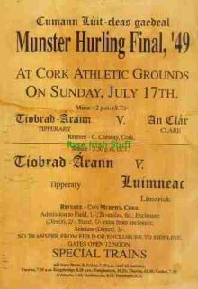 Irish Munster Hurling Final Tipperary Vs Limerick 1949