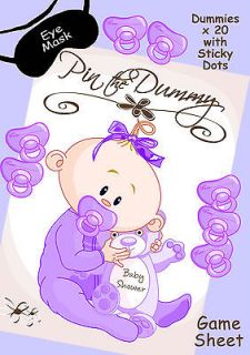 Newly listed Baby Shower Game   Pin the Dummy on the Baby   Mauve 20 