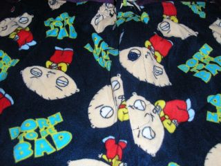 Family Guy Stewie Griffin Mens Fleece Lounge/Sleep Pant Born To Be Bad