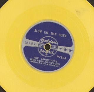 Vintage Golden Childrens Record 78 rpm . Blow The Man Down / Sailing 