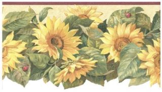 Sunflower Ladybug Gardening Kitchen Laundry Die Cut Wallpaper Border 