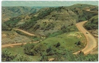 Drive to Lookout Point, Theodore Roosevelt National Park, ND, vintage 