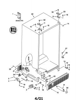 KENMORE Side by side refrigerator Icemaker Parts  Model 10652542101 