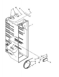 Model # ED5VHEXVB04 Whirlpool Refrigerator   Freezer door parts (21 