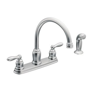 Ver Moen Caldwell Chrome 2 Handle High Arc Kitchen Faucet Side Spray 