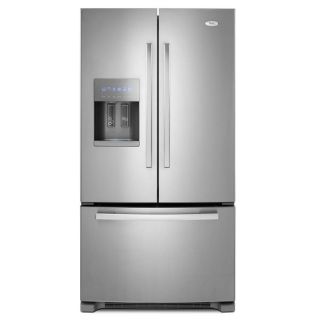 Shop Whirlpool Gold 25.6 cu ft French Door Refrigerator (Satina Steel 