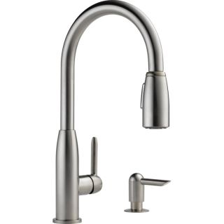 Shop Peerless Stainless Steel Single Handle Kitchen Faucet with Pull 