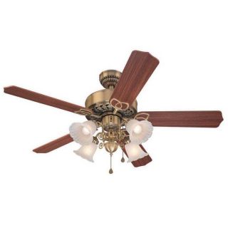 Shop Harbor Breeze 52 in New Orleans Antique Brass Ceiling Fan with 