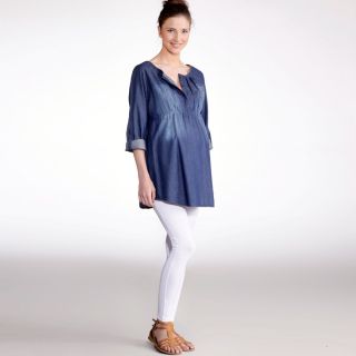 Chemise liquette de grossesse manches longues denim light Cocoon  La 