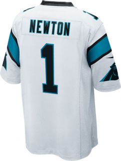 Cam Newton Jersey Away White Game Replica #1 Nike Carolina Panthers 