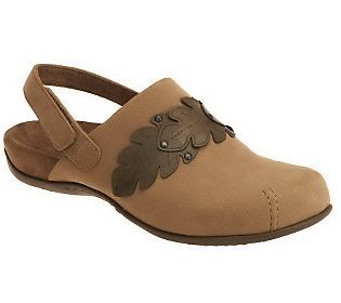 Orthaheel Rachel Orthotic Mule w/ Leaf Detail and Backstrap —  