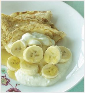 Tesco Magazine – Cookbook – Coconut pancakes with banana and Greek 