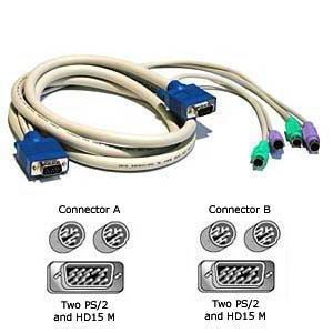Cables To Go 6 Foot Tru Spec 3 In 1 KVM Cable with Male/Male VGA and 2 