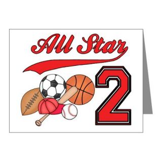 Gifts  2 Note Cards  AllStar Sports 2nd Birthday Invitation (20 