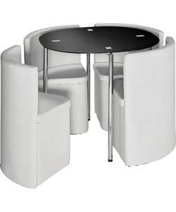Buy Hygena Round Space Saver White Dining Table and Chair Set at Argos 