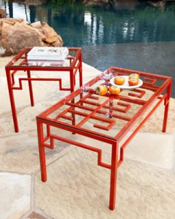 Red Fretwork Tables   The Horchow Collection