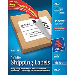 Avery® White Inkjet Permanent Full Sheet Labels 8 1/2 x 11, Box Of 