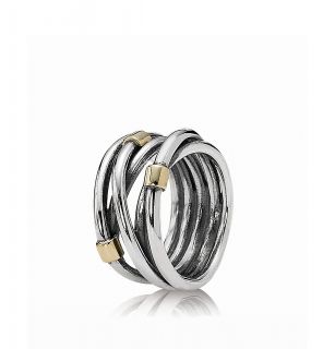 PANDORA Ring   Sterling Silver & 14K Gold Rope  