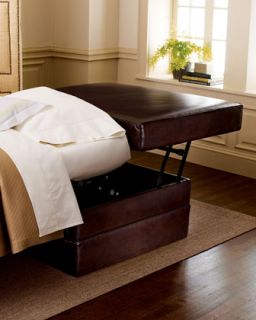 Old Hickory Tannery Leather Sleeper Ottoman   The Horchow Collection
