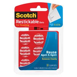 Scotch Restickable Dots 006 Oz by Office Depot