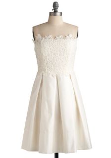 Say You Will Dress   White, Solid, Lace, Pleats, Formal, Wedding, Luxe 