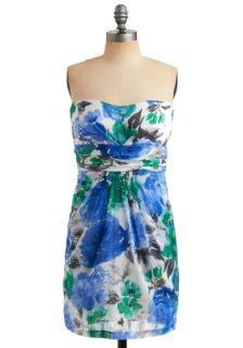 Test the Watercolor Dress   White, Multi, Green, Blue, Brown, Floral 