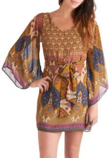 Different Beatnik Dress in Neutral Paisley