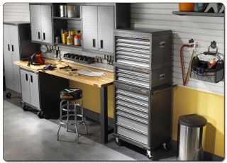 For comprehensive tool storage, the Seven Drawer Roll Away functions 