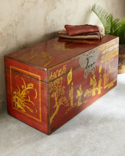 Vintage Wooden Trunk   The Horchow Collection