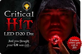 Critical Hit LED D20 Die   Flashes red when you roll a crit