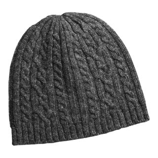 Auclair Cable Knit Beanie Hat   Merino Wool (For Women) in Charcoal