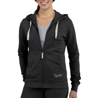 Carhartt Hooded Track Jacket   Stretch Cotton (For Women) in Black
