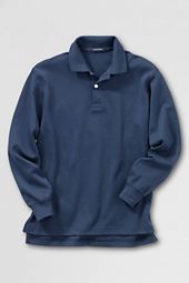 School Uniform Long Sleeve Solid Performance Interlock Polo Shirt
