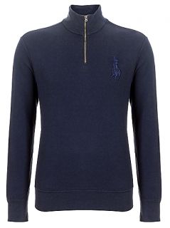 Buy Polo Ralph Lauren Long Sleeve 1/2 Zip Jumper, Navy online at 