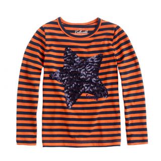 Girls long sleeve sequin star tee in stripe   collectible tees   Girl 