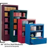 84 H Five Shelf Bookcase with File Drawer