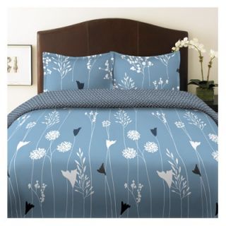 Perry Ellis Asian Lily Comforter Set in Blue   182480/91/92